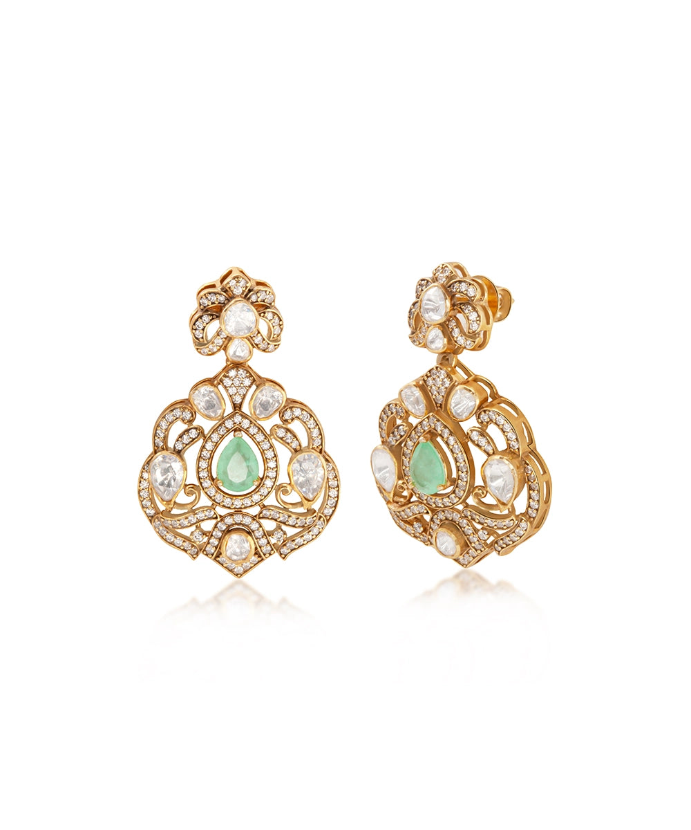 Silver Royal Jadau Style Drops