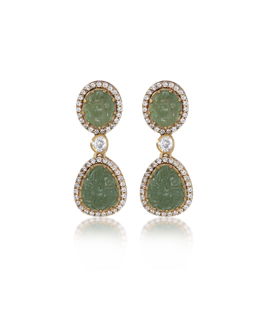 Silver Empress's Emerald Drop Earrings