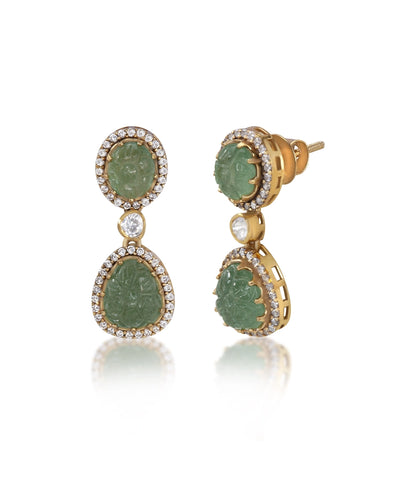 Silver Empress's Emerald Drop Earrings