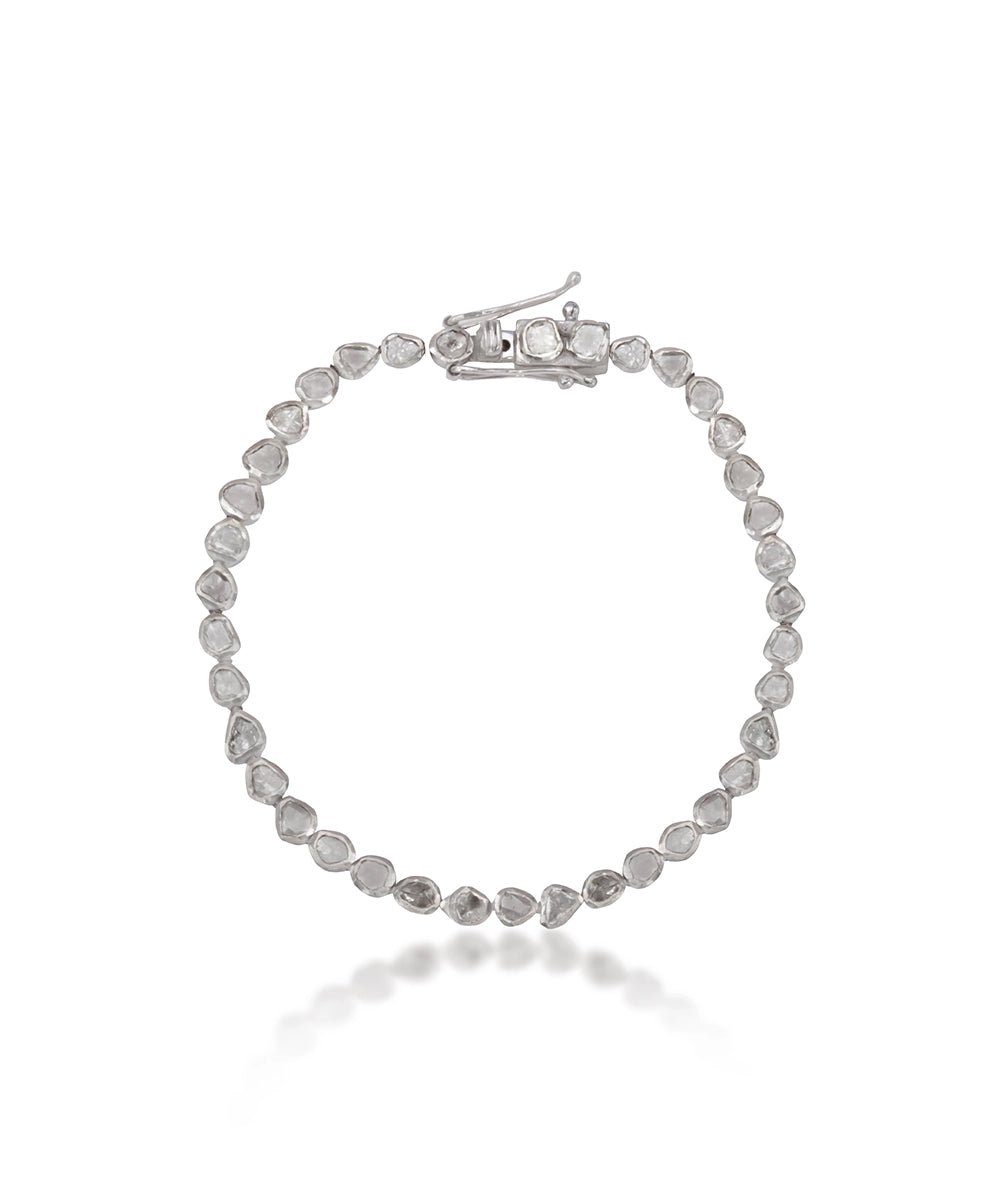 Silver Polki Diamond Tennis Bracelet