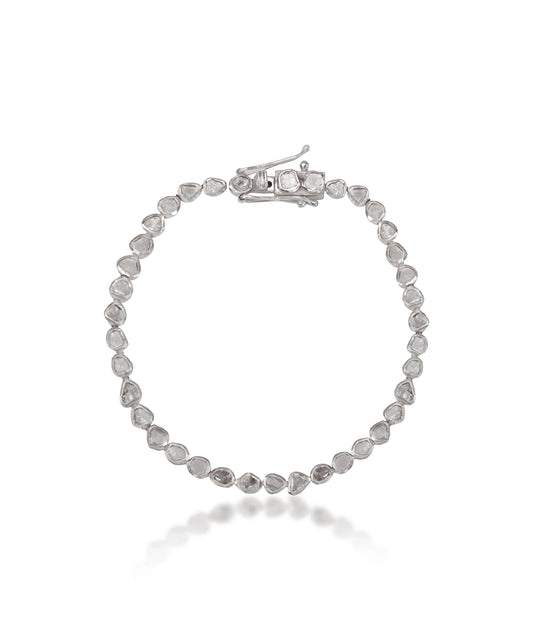 Silver Polki Diamond Tennis Bracelet