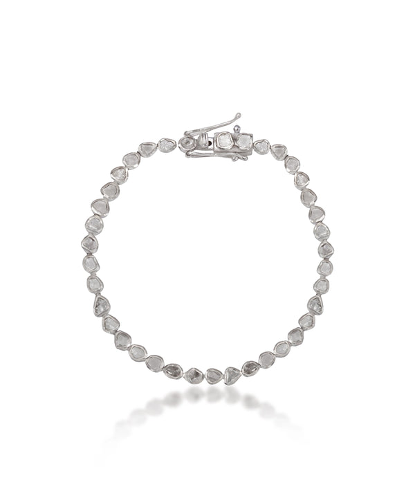 Silver Polki Diamond Tennis Bracelet
