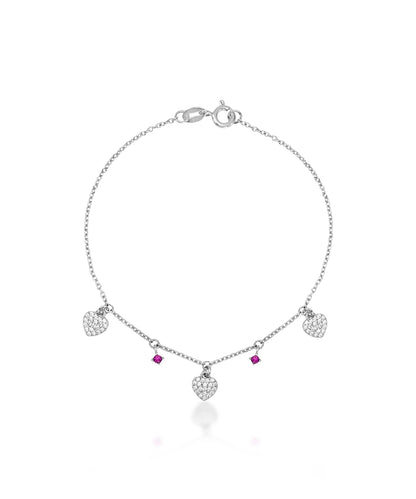 Silver Love and Sparkle Bracelet