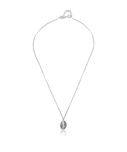 Silver Rainbow Cowrie Pendant Necklace