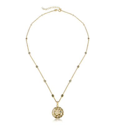 Silver Polki Diamond Cluster Pendant Necklace