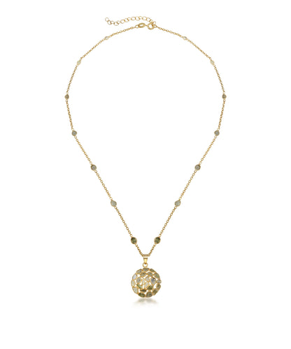Silver Polki Diamond Cluster Pendant Necklace