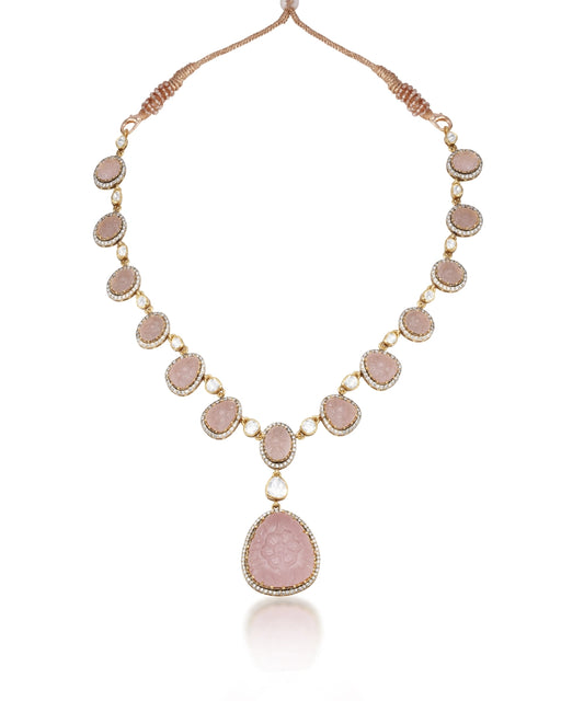 Silver Empress's Pink Drop Necklace