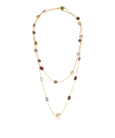 Silver Whisper Of Color Long Station Necklace