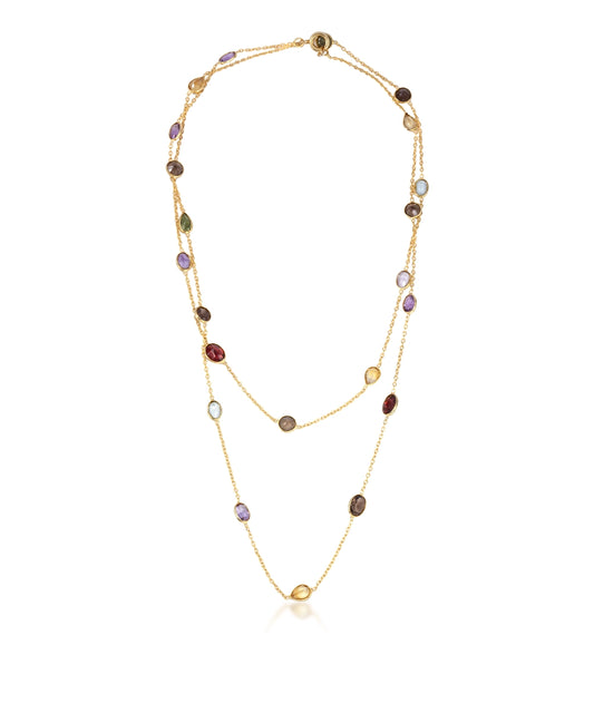 Silver Whisper Of Color Long Station Necklace