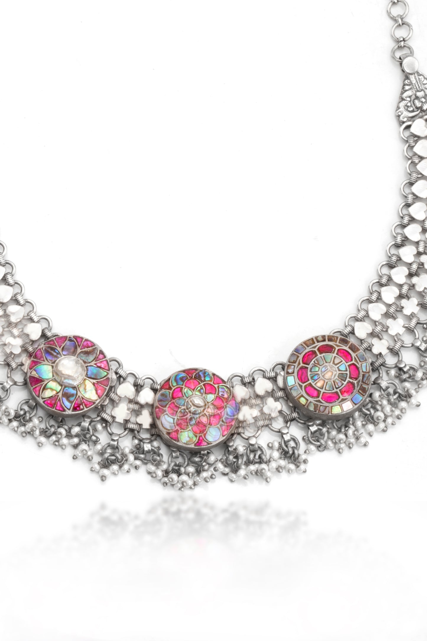 The Mosaic Muse: Iridescent Abalone & Oxidized Silver Collar