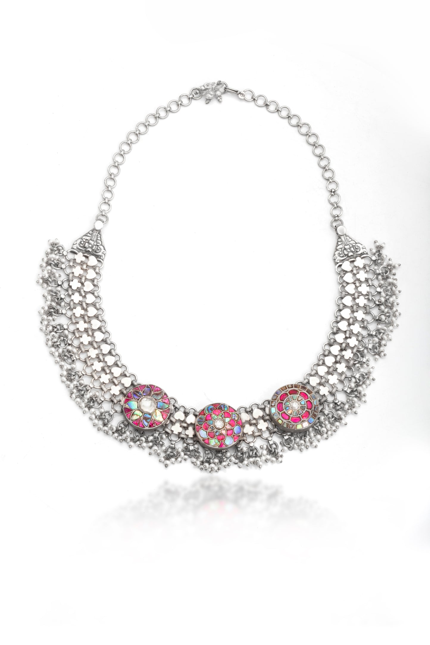 The Mosaic Muse: Iridescent Abalone & Oxidized Silver Collar