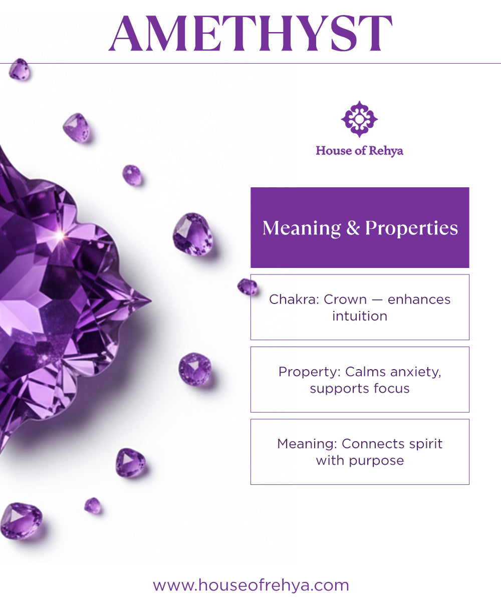 Silver Triangle Amethyst Solitaire Ring