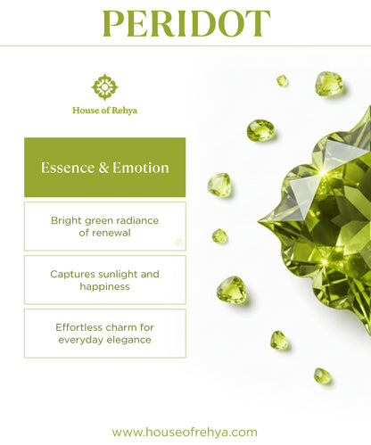 Silver Gold Plated Peridot Half-Eternity Ring