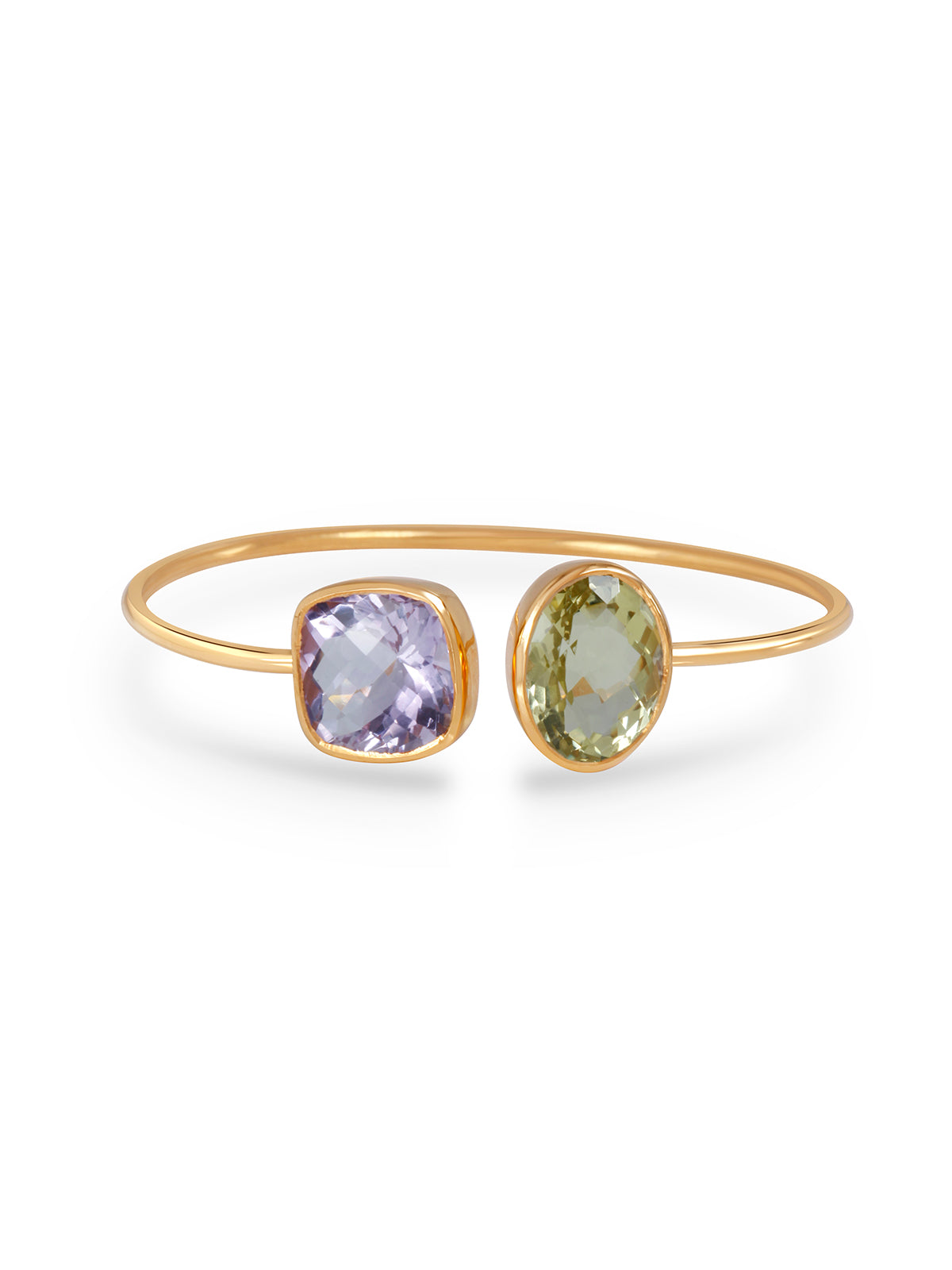 Amethyst Lemon Quartz Toi et Moi Cuff