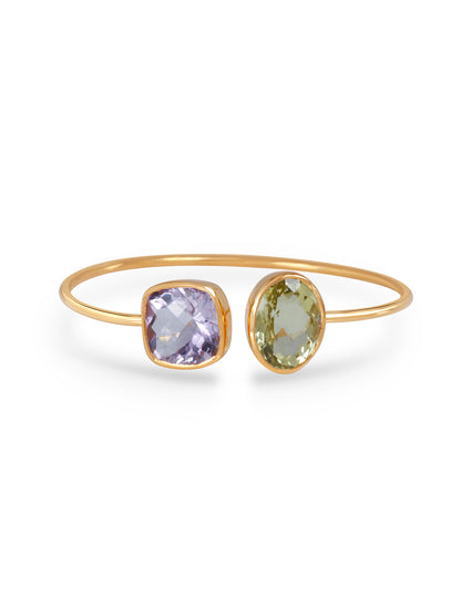 Amethyst Lemon Quartz Toi et Moi Cuff