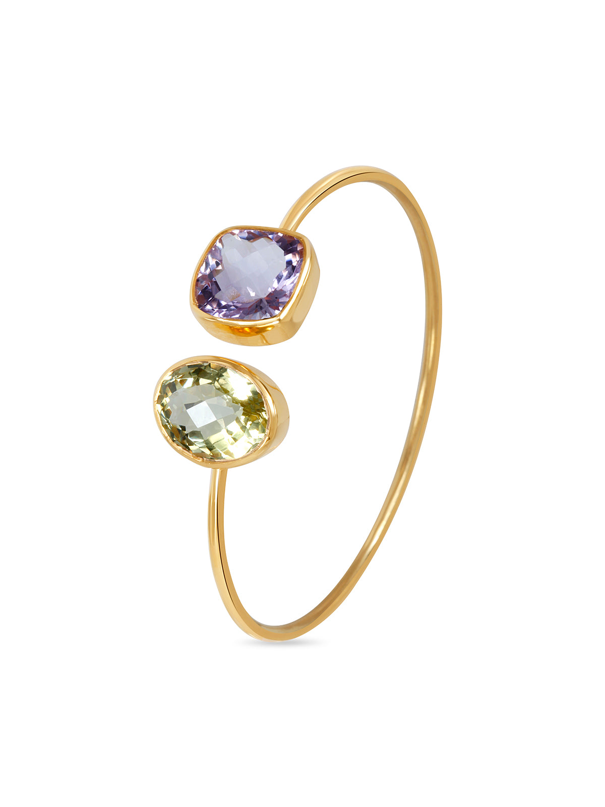 Amethyst Lemon Quartz Toi et Moi Cuff