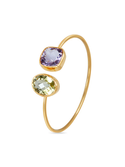 Amethyst Lemon Quartz Toi et Moi Cuff